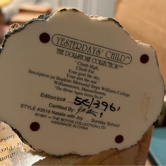 Boyds Yesterday's Child Natalie with Joy…Sunday School - Picture 7 of 15